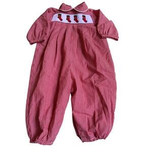 Smocked Stocking One Piece outfit size‎ 9 mo